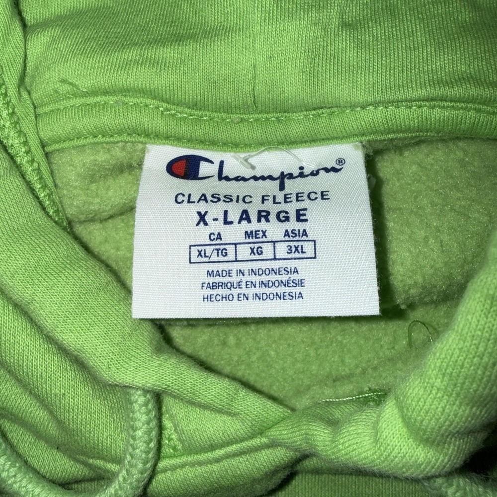 Champion Hoodie Mens XL Green Classic Fleece Pullover‎ Kangaroo Pocket Logo - Picture 8 of 9